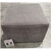 Image 2 : Natuzzi - New Grey Fabric Ottoman - RV: $800 CAD - Made in Italy - H14" x 20" x 20"