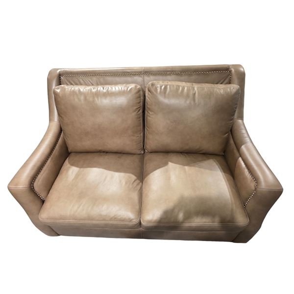 Sandy's - New St James Leather Loveseat - RV: $2920 CAD - H37" x W59" x D35"