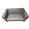 Image 2 : Sandy's - New Gray Leather Loveseat - RV: $3675 CAD - H31" x W58" x 34"
