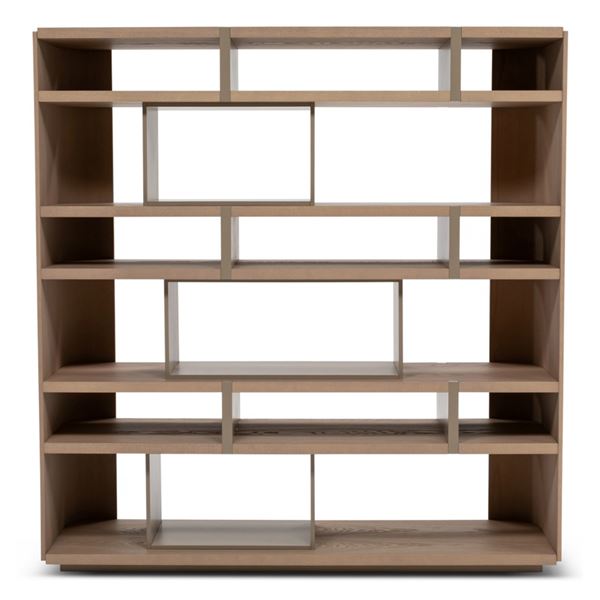 Natuzzi Edition - New Gate Bookcase Ash Arena Havana - RV: $4120 CAD - H63" x W60" x D17" (NAA0884)