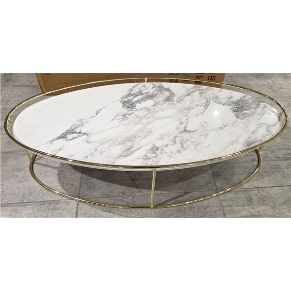 Calligaris - BNIB Brass White End Table - RV: $1230 CAD - Made in Italy - H12" x W44" x D20"