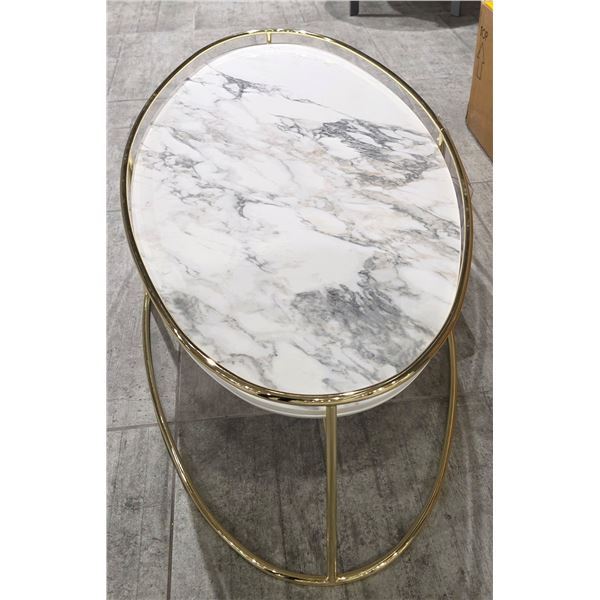 Calligaris - BNIB Brass White End Table - RV: $1230 CAD - Made in Italy - H12" x W44" x D20"