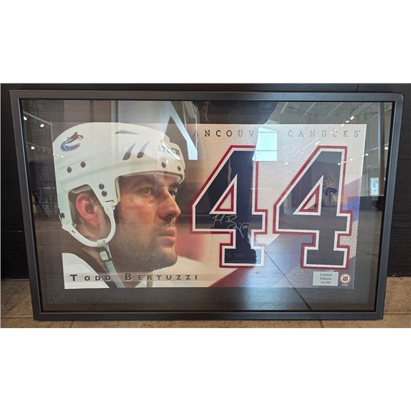 Todd Bertuzzi Framed Autograph - Limited Edition #16/100 (w/ COA on the back)