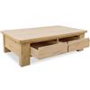 Image 2 : BNIB Moe's - GRAHAM STORAGE COFFEE TABLE RUSTIC OAK - RP:  $2,449 - Dimensions: 60"W x 35"D x 17"H -