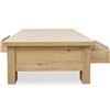 Image 3 : BNIB Moe's - GRAHAM STORAGE COFFEE TABLE RUSTIC OAK - RP:  $2,449 - Dimensions: 60"W x 35"D x 17"H -