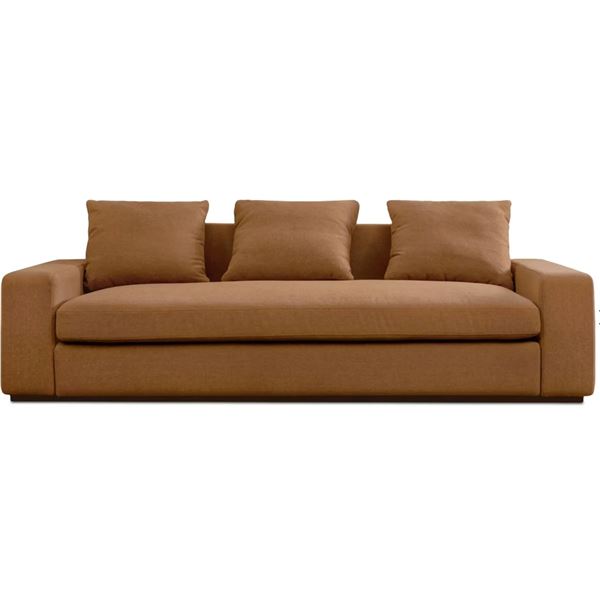 BNIB Moe's - THOMAS SOFA PERFORMANCE FABRIC RUST - RP: $3,949 - Dimensions: 98"W x 41"D x 36"H - Mod