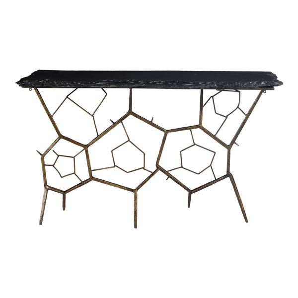 BNIB Moe's - NATE SLATE CONSOLE TABLE - RP: $1,349 - Dimensions: 51"W x 16"D x 30.5"H - Model: QJ-10