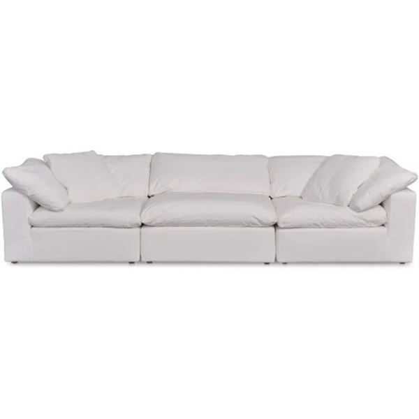 BNIB Moe's - CLAY 3 PC MODULAR SOFA FABRIC WHITE - RP: $7346 - Dimensions: 1133.5” W X 44.5