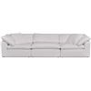 Image 1 : BNIB Moe's - CLAY 3 PC MODULAR SOFA FABRIC WHITE - RP: $7346 - Dimensions: 1133.5” W X 44.5