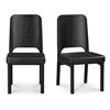 Image 1 : BNIB Moe's - KERR DINING CHAIR BLACK VEGAN LEATHER-SET OF TWO - RP: $1,549 - Dimensions: 19"W x 21.8