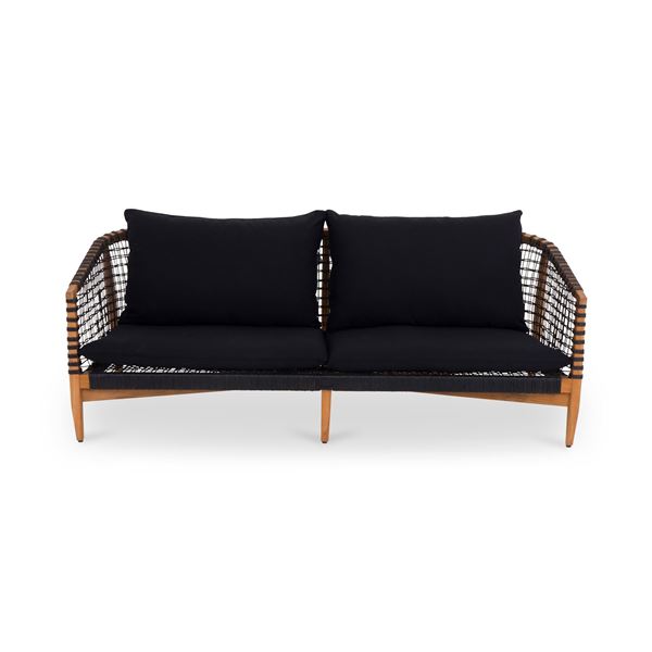 BNIB Moe's - KUNA OUTDOOR SOFA BLACK - RP: $3,949 - Dimensions: 80"W x 30"D x 32"H - Model: CV-1027-