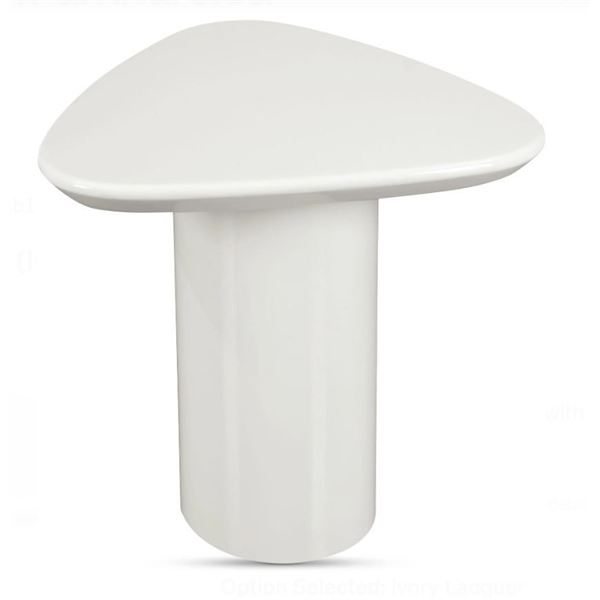 BNIB Moe's - EDEN ACCENT TABLE IVORY WHITE LACQUER - RP: $629 - Dimenions: 18.75"W x 18.75"D x 18"H