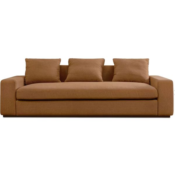 BNIB Moe's - THOMAS SOFA PERFORMANCE FABRIC RUST - RP: $3,949 - Dimensions: 98"W x 41"D x 36"H - Mod