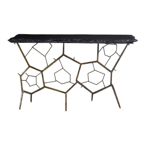 BNIB Moe's - NATE SLATE CONSOLE TABLE - RP: $1,349 - Dimensions: 51"W x 16"D x 30.5"H - Model: QJ-10