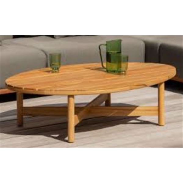BNIB Sunday's - TABLE TALK OUTDOOR COFFEE TABLE TEAK LARGE - RP: $990 - Dimensions: 47.75"W x 33"D x