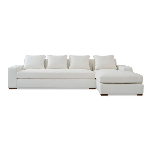 BNIBMoe's - THOMAS SECTIONAL PERFORMANCE FABRIC IVORY RIGHT HAND FACING - RP: $5349 - Model: MO-1004
