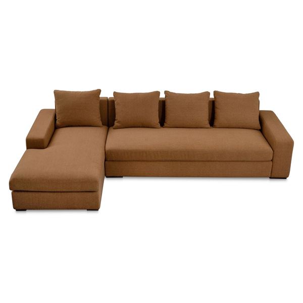 BNIB Moe's - THOMAS SECTIONAL PERFORMANCE FABRIC RUST LEFT HAND FACING - RP: $5349 - Model: MO-1004-