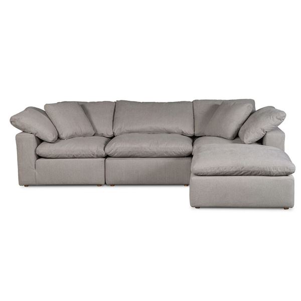 BNIB Moe's - CLAY 4 PC MODULAR SECTIONAL LIGHT GREY - RP: $7346 - Dimensions: 133.5 W X 89.0