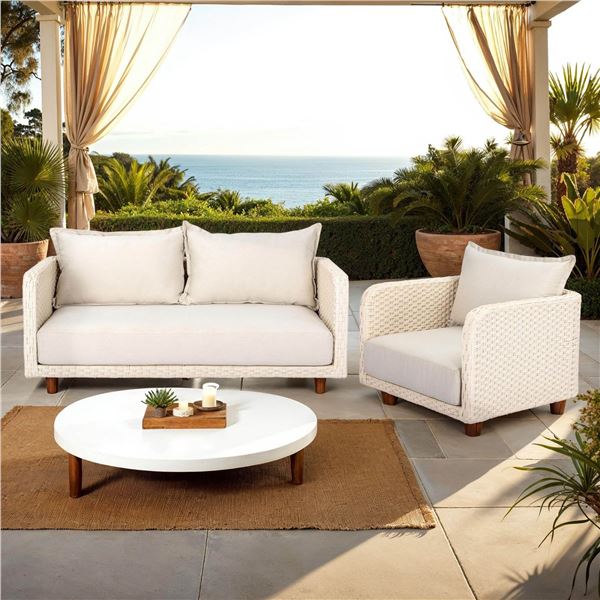 NEW LH - Ivory Coast Outdoor - Loveseat - Retails:   1,450.00 - Dimensions(in): 59.4 x 30.9 x 23.4