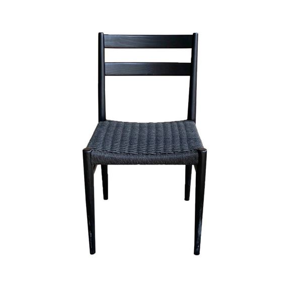 NEW LH - Jakarta Dining Chair - Black/Black Woven Seat- Retails:  499.00