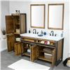 Image 5 : NEW LH  - Irondale Vanity W61 in Solid Acacia Wood and Metal with White Basin - Retails:  3,300.00 -