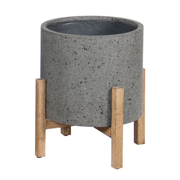 BNIB LH - Group of 2 Patio Round Standing Pot - Grey Stone - Retails: 189.00 each - Total Retail: 37