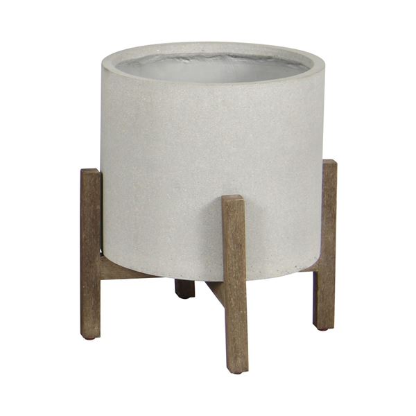 BNIB LH - Group of 2 Patio Round Standing Pot - Natural Stone - Retails: 189.00 each - Total Retail: