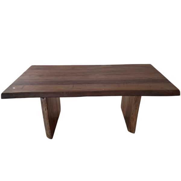 NEW LH - Taj Solid Wood Live Edge Table w/ Wooden Base - Retails:  2,900.00 - Dimensions (in):76