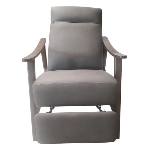 Stylus - New Vern Pushback Chair - Grandview Charcoal, H41" x W28" x D36"  (store display item witho