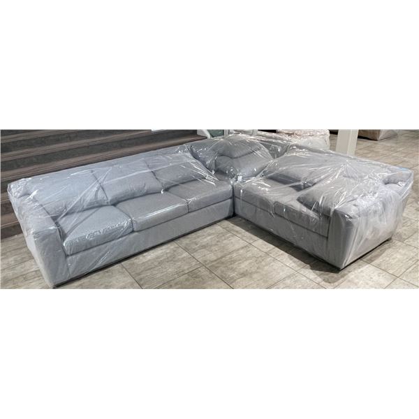 Stylus - BNIB Elon Sectional Sofa - Penny Lane Silver, H29" x W122" x D98"