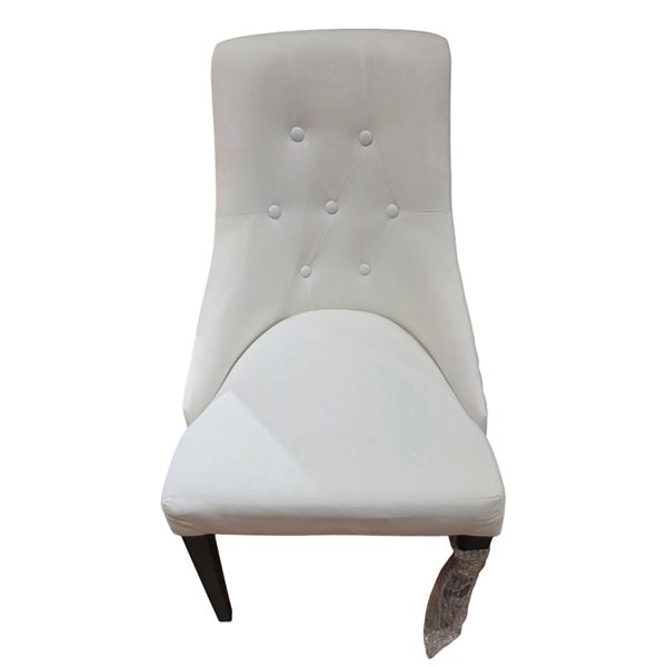 Tufted Dove White Upholstered Dining CHair (set of 2)