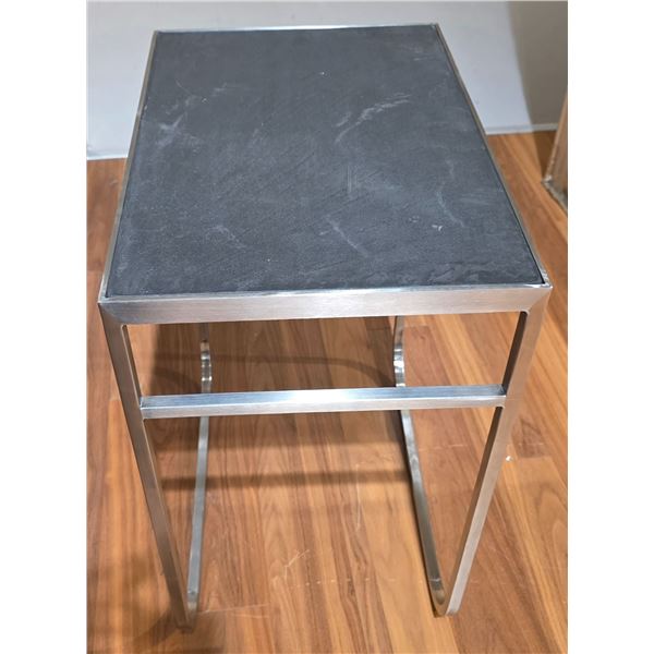 Black/Steel End Table