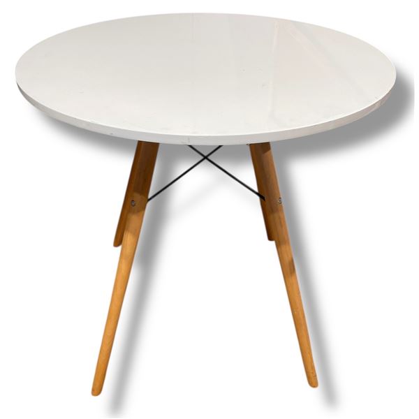 Modern White Nook Table, H28" x Dia. 27"