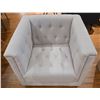 Image 1 : White Tufted Accent Chair