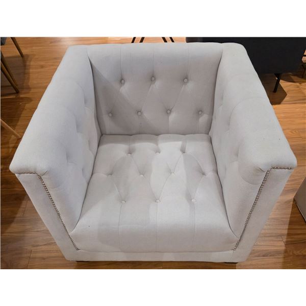 White Tufted Accent Chair