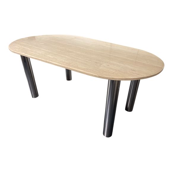 New Moe's Fia Dining Table Travertine - RV: $3199 CAD (VE-1124-34-0 / store display item without box