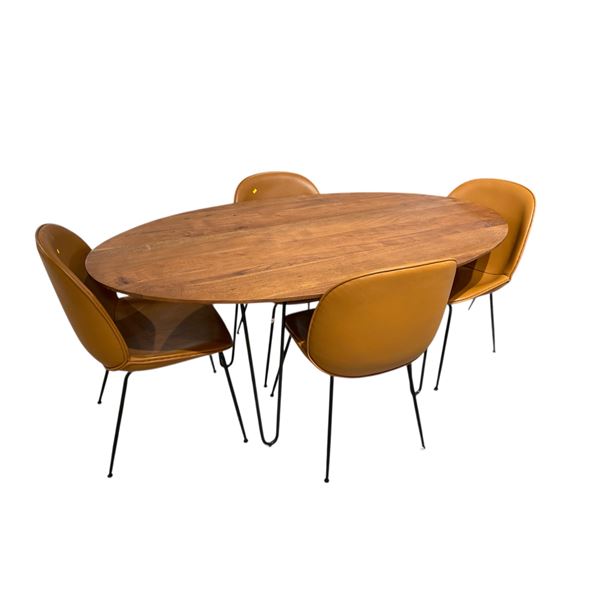 New LH Oval Dining Table Walnut - RV: $1999 CAD - H30" x W71" x D39" (store display item without box