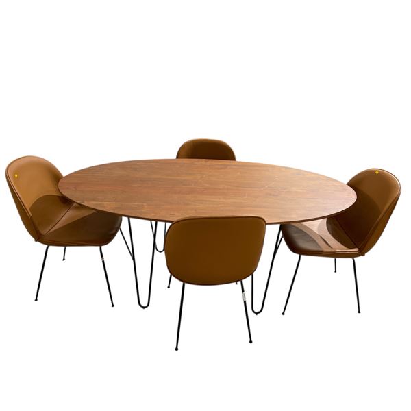 New LH Oval Dining Table Walnut - RV: $1999 CAD - H30" x W71" x D39" (store display item without box
