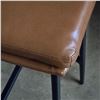 Image 4 : Brown Leather Counter height Bar Stools w/ Metal Legs - 17x13x26"