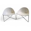 Image 1 : Modern Outdoor Chairs - White Composite & Steel Frame Legs