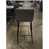 Image 4 : 4 pc - Grey Leather Counter height Bar Stools w/ Black Legs