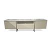 Image 1 : Gloss White 3 Drawer TV Stand w/ Modern Metal Legs - 71x16.5x21"