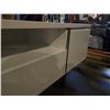 Image 3 : Gloss White 3 Drawer TV Stand w/ Modern Metal Legs - 71x16.5x21"