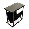 Image 1 : Magazine Rack / Side Table w/ Black Top & Chrome Legs