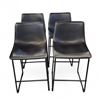 Image 1 : 4 pc - Black Leather Counter Height Bar Stools w/ Black Metal Frames / Legs