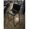 Image 2 : 4 pc - Black Leather Counter Height Bar Stools w/ Black Metal Frames / Legs