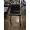 Image 3 : 4 pc - Black Leather Counter Height Bar Stools w/ Black Metal Frames / Legs