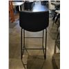 Image 4 : 4 pc - Black Leather Counter Height Bar Stools w/ Black Metal Frames / Legs
