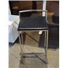 Image 2 : Black Leather Counter Height Stool w/ Metal Legs