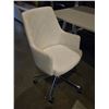Image 3 : Grey Desk w/ Rolling White Leather Chair - 63x32x30"